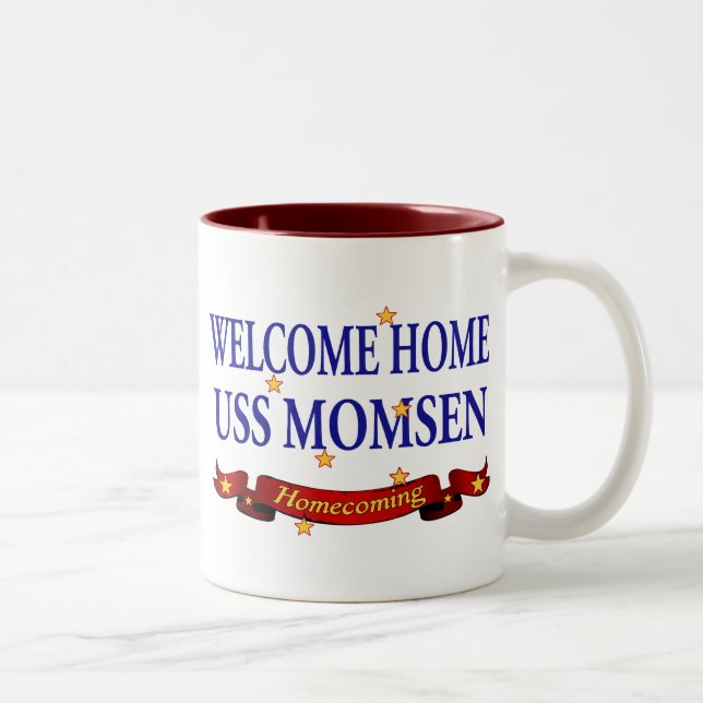 Welcome Home USS Momsen Two-Tone Coffee Mug (Right)