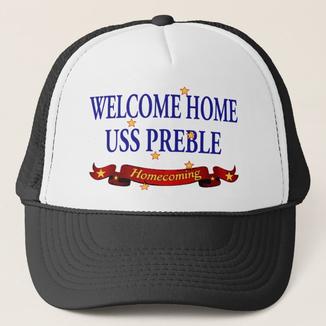 Welcome Home USS Preble Trucker Hat (Front)