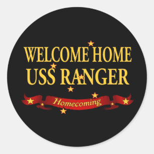 Welcome Home USS Ranger Classic Round Sticker