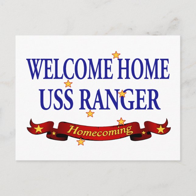 Welcome Home USS Ranger Postcard (Front)