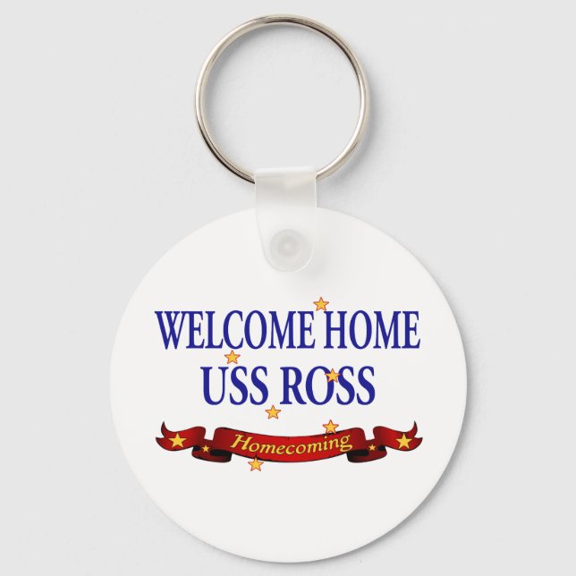 Welcome Home USS Ross Key Ring (Front)