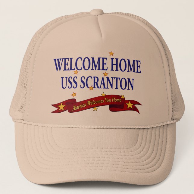 Welcome Home USS Scranton Trucker Hat (Front)