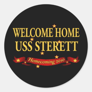 Welcome Home USS Sterett Classic Round Sticker
