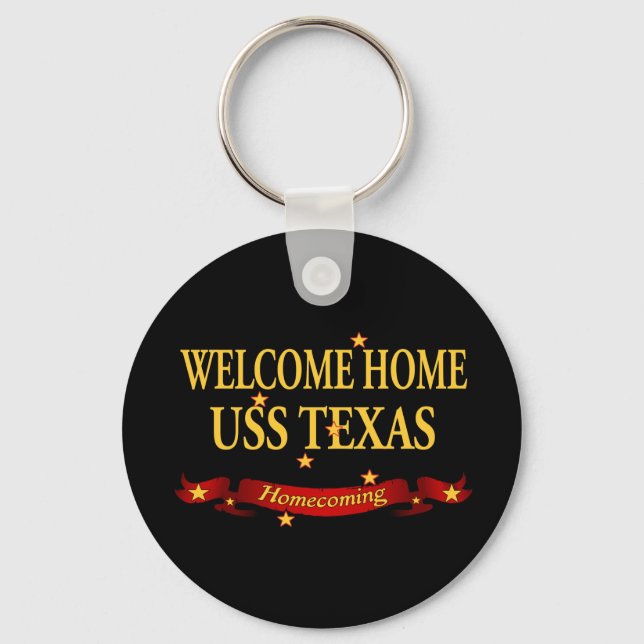 Welcome Home USS Texas Key Ring (Front)