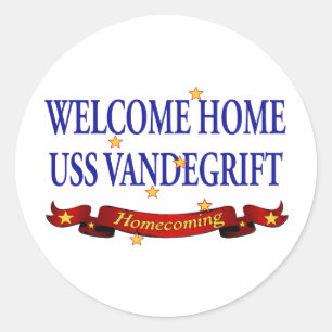 Welcome Home USS Vandegrift Classic Round Sticker