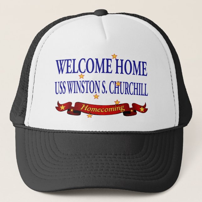 Welcome Home USS Winston S. Churchill Trucker Hat (Front)