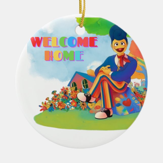 Welcome Home - Wally Darling Ceramic Ornament (Front)