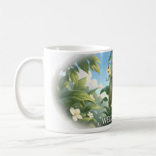Welcome Home Whimsical House Art Poster Coffee Mug