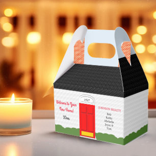 Welcome Home White House Black Roof Housewarming Favour Box
