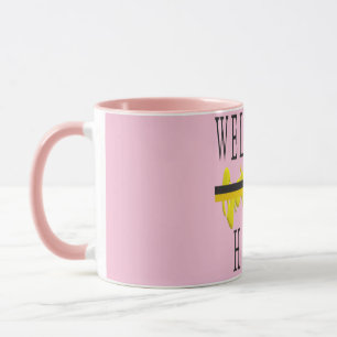 WELCOME HOME WORDS AND PATTERNS ART MUG
