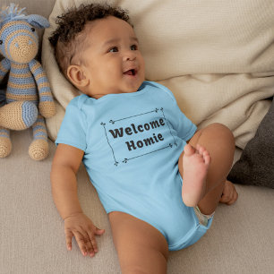 Welcome Homie in Frame Baby Bodysuit