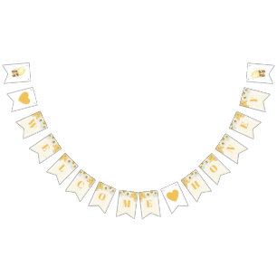 Welcome honey Bumblebee Babee Baby Shower Sprinkle Bunting