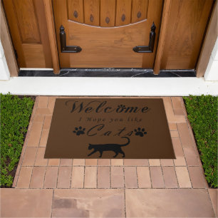 Welcome I Hope You Like Cats doormat. Doormat