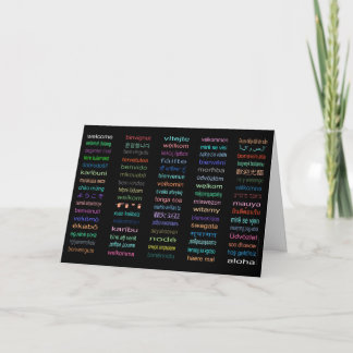 Welcome in 80 Languages Black Custom Card