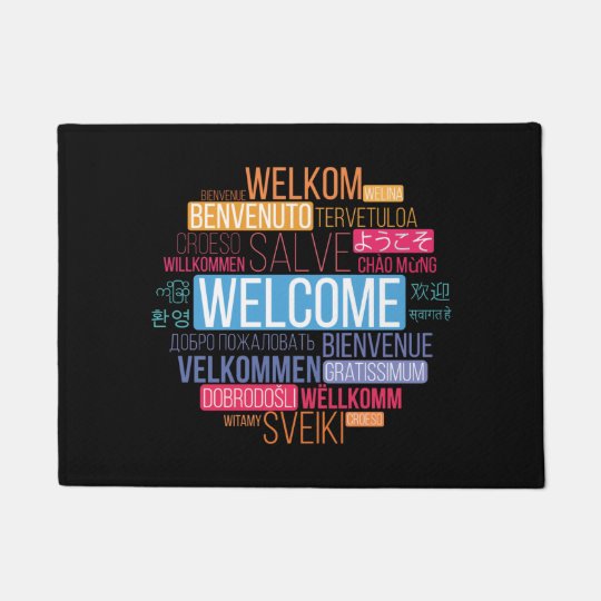 Welcome in Different Languages Doormat | Zazzle.com.au