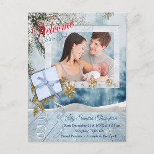 Welcome it's a Girl Announcement Postcard