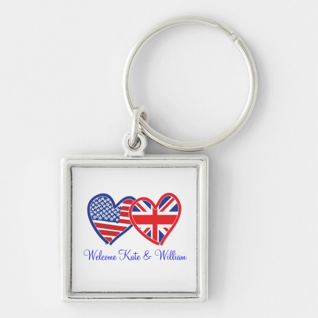 Welcome Kate & William/ Royal Wedding Key Ring (Front)