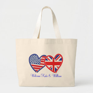 Welcome Kate & William/ Royal Wedding Large Tote Bag
