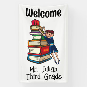 Welcome Kid and Books Banner