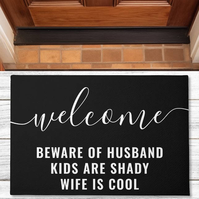 Welcome Kids Are Shady Funny Family Black Doormat (Creator Uploaded)