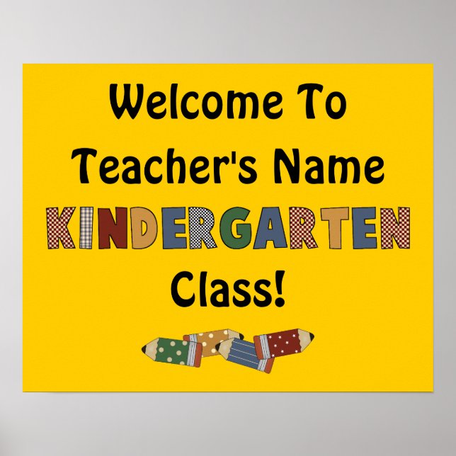 Welcome Kindergarten (customisable) Poster (Front)