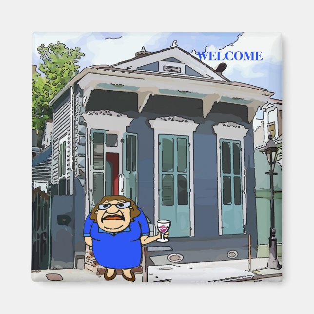 Welcome Lady on Desire St Magnet (Front)