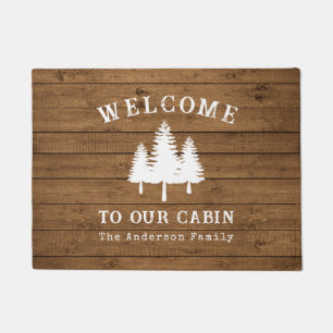 Welcome Lake House Boat Oars Trees Wood Style Doormat