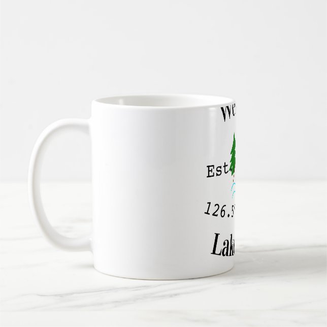Welcome lake house corrdinated est. Year mountain  Coffee Mug (Left)
