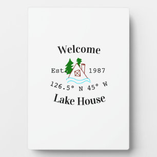 Welcome lake house corrdinated est. Year mountain Plaque