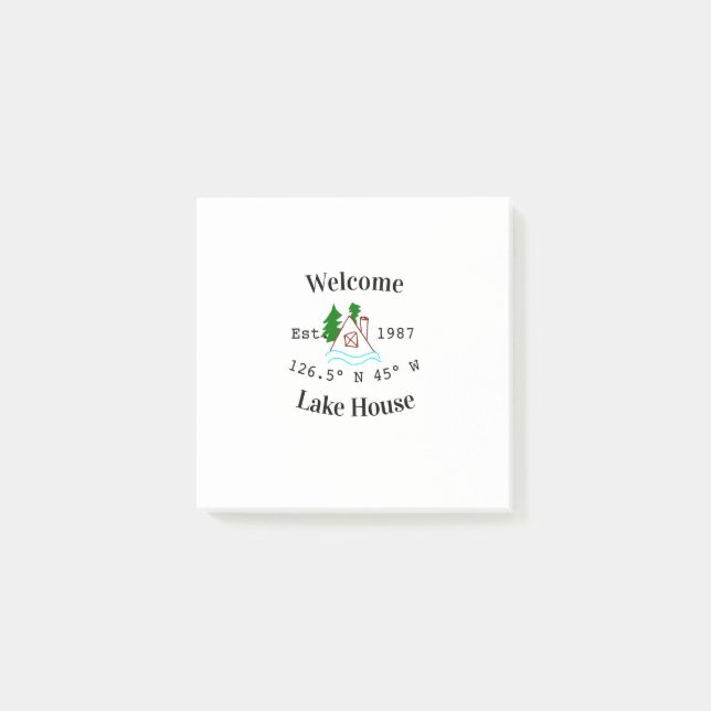 Welcome lake house corrdinated est. Year mountain  Post-it Notes (Front)