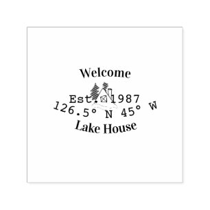 Welcome lake house corrdinated est. Year mountain Self-inking Stamp