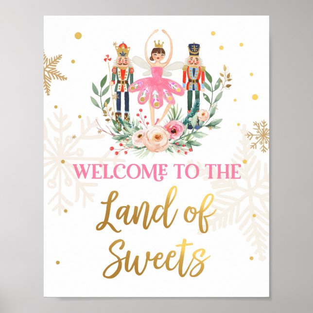 Welcome Land of Sweets Nutcracker Ballerina Girl Poster (Front)
