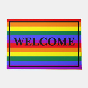  Welcome  LGBT Colours Bordered Doormat