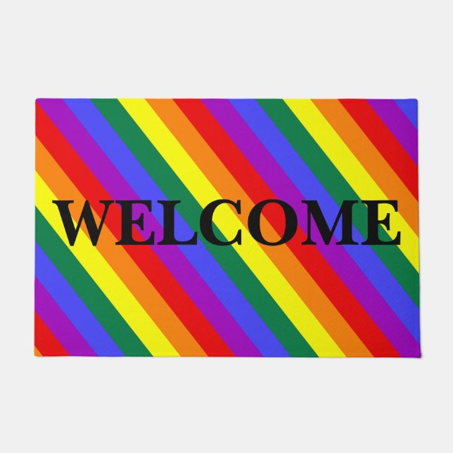  Welcome  LGBT Colours Doormat (Front)