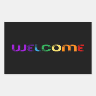Welcome LGBT rainbow flag Rectangular Sticker