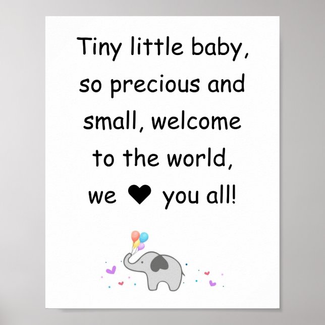 welcome little baby, wall decoration for nursery (Front)