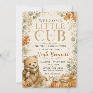 Welcome Little Cub Neutral Baby Shower Invitation