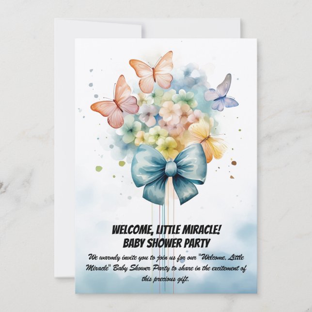 Welcome, Little Miracle! - Baby Shower Party Invit Invitation (Front)