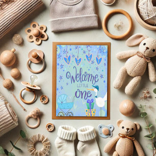 Welcome Little One Baby Boy Whimsical Cute Card