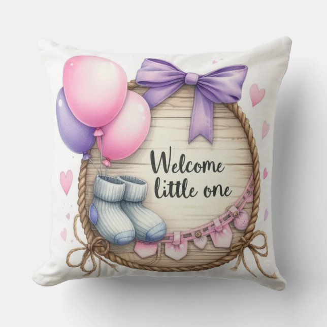 Welcome Little One Baby Shower Cushion (Front)