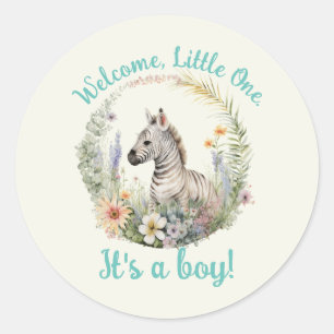 Welcome, Little One Birth Announcement/Baby Shower Classic Round Sticker