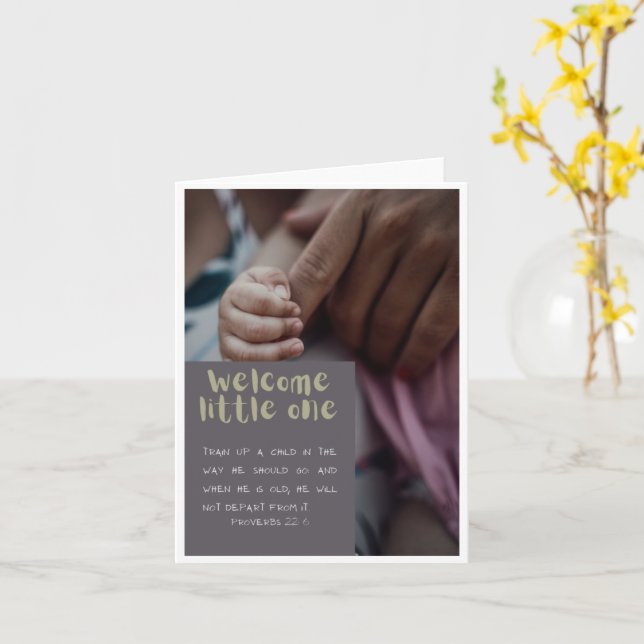 Welcome Little One Card (Yellow Flower)