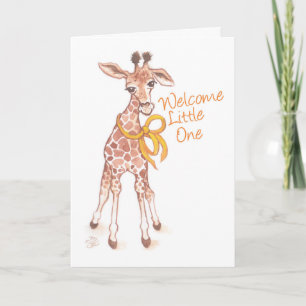 Welcome Little One Cute Giraffe Baby Shower Invitation