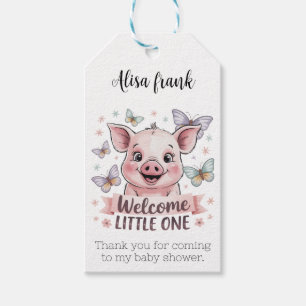 Welcome Little One- Cute Piglet Baby Shower Gift Tags