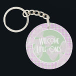 Welcome Little Ones-Twin Pink Coquette bows Key Ring<br><div class="desc">Sweet little keychain with Twin pink bows.</div>