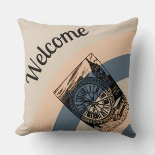 Welcome London Big Ben Vintage Art Throw Pillow