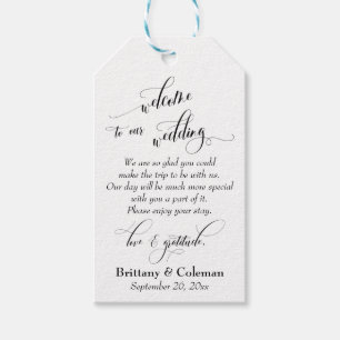 Welcome Love & Gratitude Personalised Wedding Gift Tags