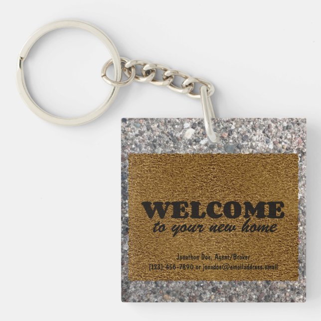 Welcome  Mat Key Ring (Front)