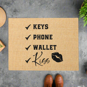 Welcome Mat Keys Phone Wallet Kiss Checklist