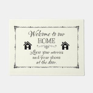 Welcome Mat: Leave your worries and your shoes Doormat
